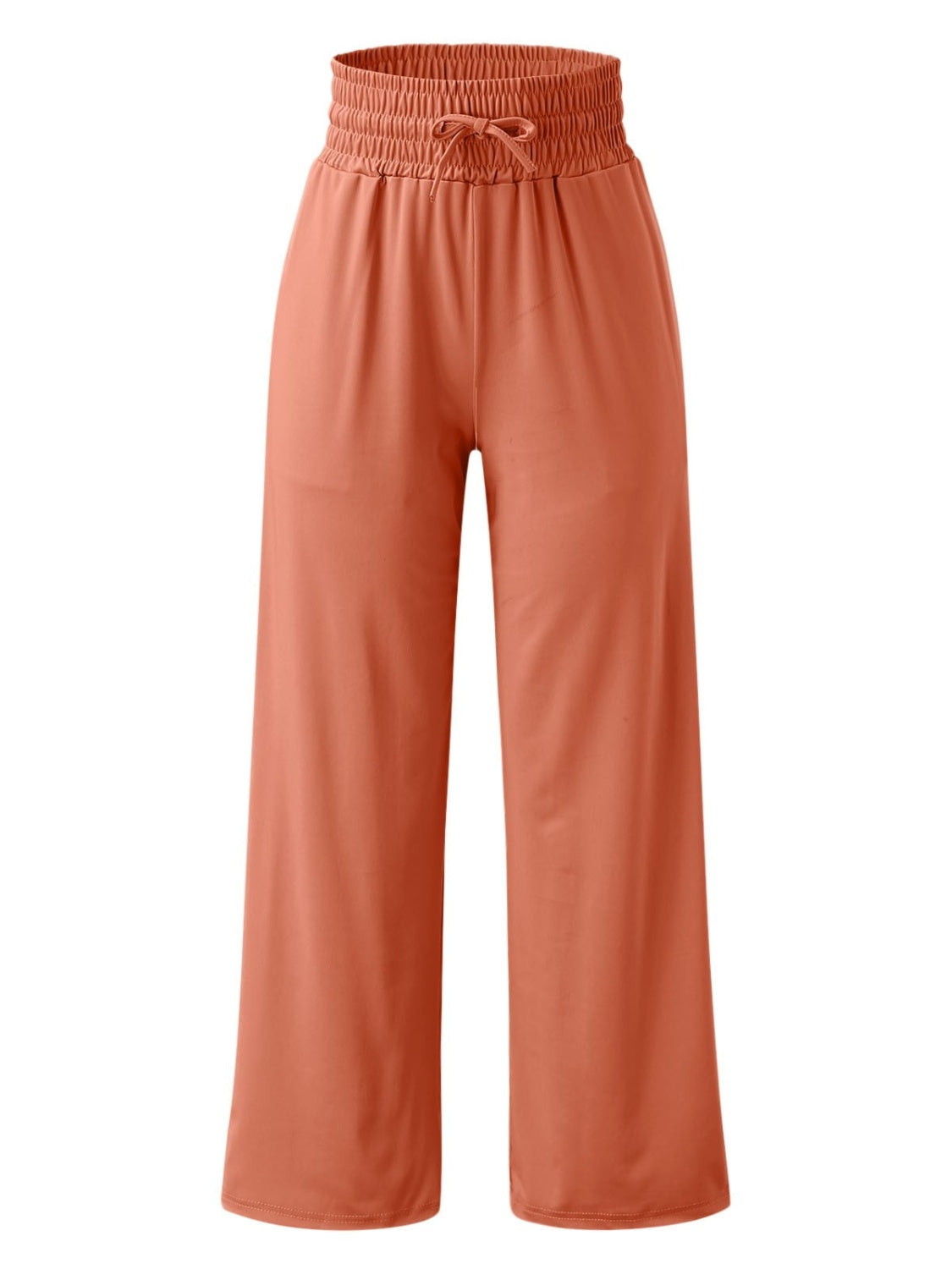 Full Size Drawstring High Waist Wide Leg Pants